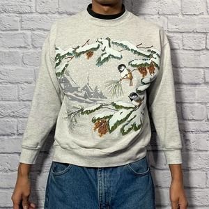Vintage grandma style winterland snow sweatshirt